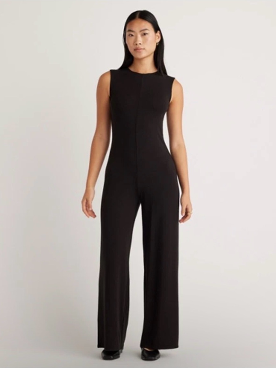 Quince Tencel Jersey Tank Wide-Leg Jumpsuit Size M Nwt